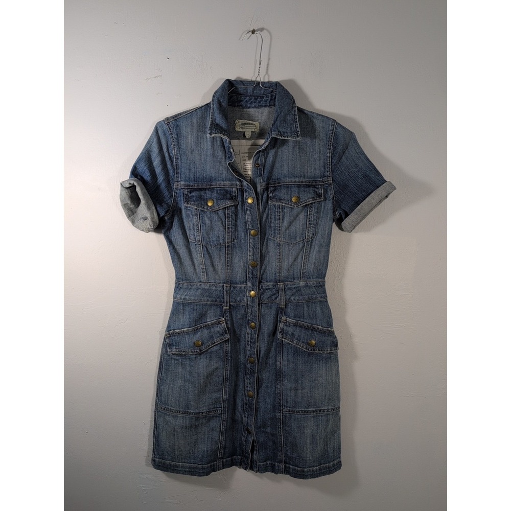 Current/Elliott 'The New Trucker Shirt Dress' Retro Jean Moto Dress Size‎ 1